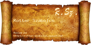 Rotter Szabolcs névjegykártya